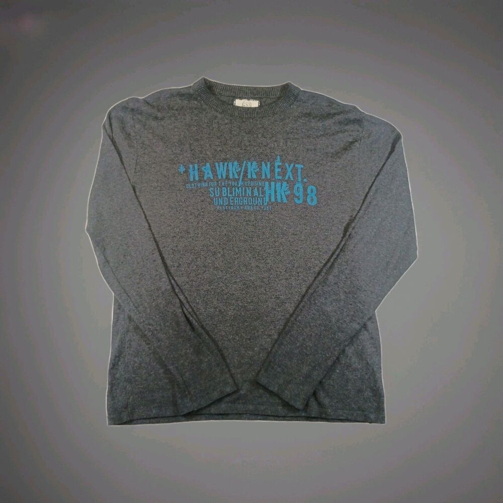Vintage Tony Hawk *hawk/knext. Light Sweater XL Single Stitch Peru Y2K 90s Rare